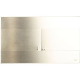 Placa de comando SLIM inox escovado PVD Ouro branco dupla descarga, mecânica, OLI CG23000888561