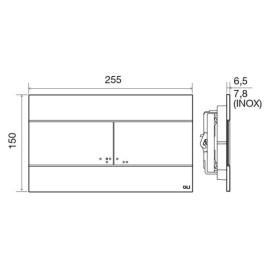Placa de comando SLIM inox escovado PVD Ouro dupla descarga, OLI CG23000888565