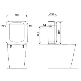 Autoclismo Zaffiro monobloco branco, dupla descarga, entrada inferior, OLI CA01000002426