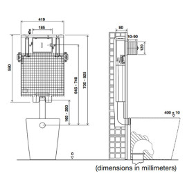 Autoclismo interior OLI80 mecânico (8 cm), OLI CB01000885070