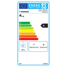 Esquentador WTD12-5AME23 gás natural, Sensor Compacto 3, exaustão estanque/ventilada, 12 l/min, Vulcano 7736507149