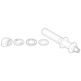 Kit saída horizontal telescópio 60/100 mm (curva + troço 425-725 mm + grelha) para exaustão de esquentadores, Bosch 77160500