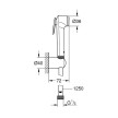 Conjunto para chuveiro higiénico Tempesta-F Trigger, incluí chuveiro de mão, suporte de parede e bicha fléxivel de 1250mm, G