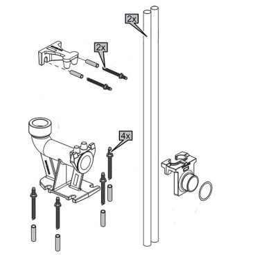 Kit descida completo para DOMO 10/15/20, Lowara 109392310