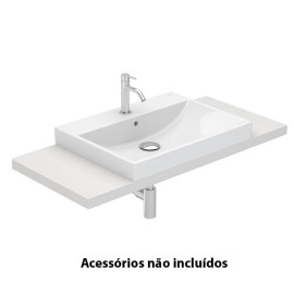 Lavatório RUBY 62 encastre por cima, branco, Sanitana S10216325200000