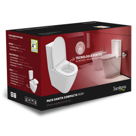 Pack RUBY compacto Btw (sanita+autoclismo+tampo termodur) branco, Sanitana SP0204500000000