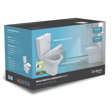 Pack NEXO compacto BTW (sanita+autoclismo+tampo termodur) branco, Sanitana SP0204400000000