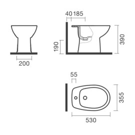 Bidé CENT, branco, Sanitana S10206817200000