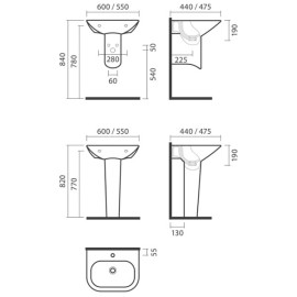 Coluna branco NEXO, Sanitana S10074400000000