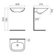 Lavatório NEXO 60 mural branco, Sanitana S10075417200000