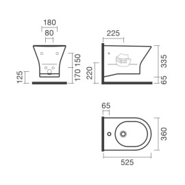 Bidé suspenso NEXO branco, Sanitana S10074334900000