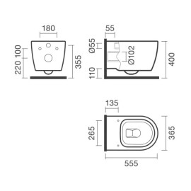 Sanita suspensa CORAL Rimless branco, Sanitana S10202481700000