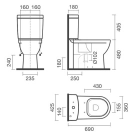 Sanita compacta MOBIL branco, Sanitana S10217623300000