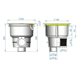 Ralo circular 220 mm com grelha ABS, Astralpool 56378