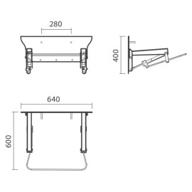 Suporte para lavatório MOBIL, basculante, mobilidade reduzida, branco, Sanitana S10105539600000