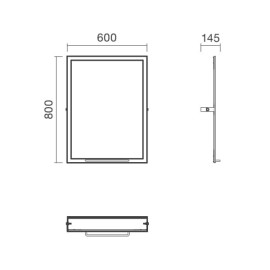 Espelho VEGA 600x800, Basculante, mobilidade reduzida, inox, Sanitana S70056808299900