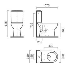 Sanita compacta ADAPT, adaptada a pessoas com mobilidade reduzida, com descarga vertical, branco, Sanitana S10213323700000