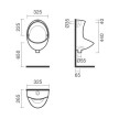 Urinol PIK EH/SV (325x265x480), Sanitana S10077530600000