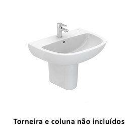 Lavatório CENT 45 mural (450x400x200) com furo para torneira, com furo de nível, branco, Sanitana S10208817200000