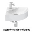 Lavatório ALBUS 45 de Canto, mural (450x450x150) com furo para torneira, com furo de nível, branco, Sanitana S10203236200000