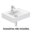 Lavatório ALBUS 61, mural (610x455x145) com furo para torneira, com furo de nível, branco, Sanitana S10085117200000