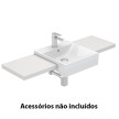 Lavatório ALBUS 45, semi-encastre (450x475x150) com furo para torneira, com furo de nível, branco, Sanitana S10201017600000