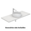 Lavatório HALO 38 circular, pousar (380x380x140) sem furo para torneira, sem furo de nível, branco, Sanitana S10209050400000