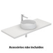Lavatório HALO 38 circular, pousar (380x380x140) sem furo para torneira, sem furo de nível, branco mate, Sanitana S10209050406