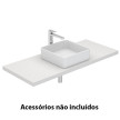 Lavatório HALO 38 quadrado, pousar (380x380x140) sem furo para torneira, sem furo de nível, branco, Sanitana S10209150400000