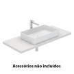 Lavatório HALO 60 rectangular, pousar (600x380x140) sem furo para torneira, sem furo de nível, branco, Sanitana S1020925040000