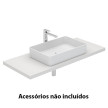 Lavatório HALO 60 rectangular, pousar (600x380x140) sem furo para torneira, sem furo de nível, branco mate, Sanitana S10209250