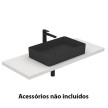 Lavatório HALO 60 rectangular, pousar (600x380x140) sem furo para torneira, sem furo de nível, preto mate, Sanitana S102092504