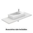 Lavatório CUBIC 60 com furo de pousar ou mural branco, Sanitana S10066335900000