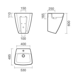 Lavatório SHAPE (515x480x600), Sanitana S10015117200000