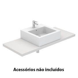 Lavatório CITY 48 com furo de pousar ou mural branco, Sanitana S10009736200000