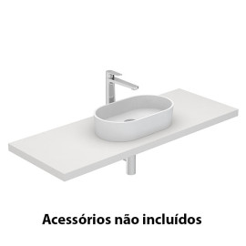 Lavatório HELM, ROUND, Solid Surface, de pousar, branco, Sanitana S20208400000000