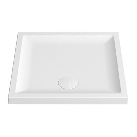 Base duche VITA 800x800x55, quadrada, pousar, texturada stone, branco mate, Sanitana S20211600006400