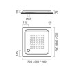 Base duche pousar JÚLIA 700x700x75 mm quadrada, Sanitana S20031372500000