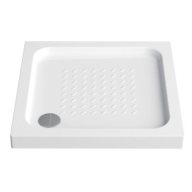 Base de duche JÚLIA 800x800x75 mm quadrada de pousar em acrílico branco, Sanitana S20031472500000