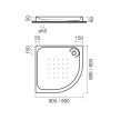 Base duche pousar ESFERA 800x800x80 mm angular, Sanitana S20026211500000