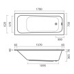 Banheira NEXO 1700x750 mm em acrílico branco, Sanitana S20036600000000