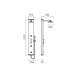 Coluna de hidromassagem FLEX SQUARE silver, Sanitana S20027933845200