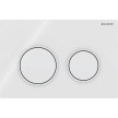 Placa de comando Omega20 dupla descarga, branco e anéis branco mate, Geberit 115.085.11.1