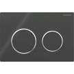 Placa de comando Omega20 dupla descarga, preto mate e anéis cromado brilhante, antidedadas, Geberit 115.085.14.1