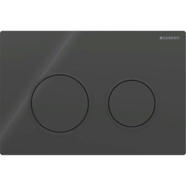 Placa de comando Omega20 redonda, dupla descarga, preto e anéis preto mate, Geberit 115.085.DW.1