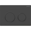 Placa de comando Omega20 dupla descarga, preto mate e anéis pretos, antidedadas, Geberit 115.085.16.1
