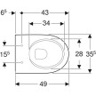 Sanita suspensa Premium Selnova, forma semifechada, rimfree, branco, Geberit 500.377.01.2
