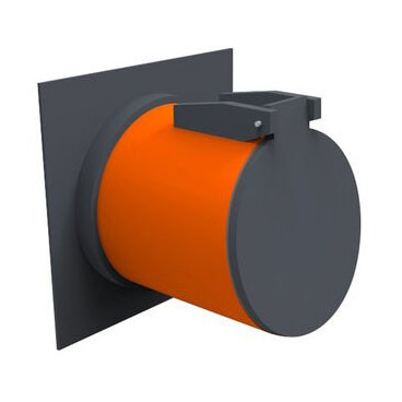 Válvula tipo Flap para parede 315 cor de tijolo, Redi P553001