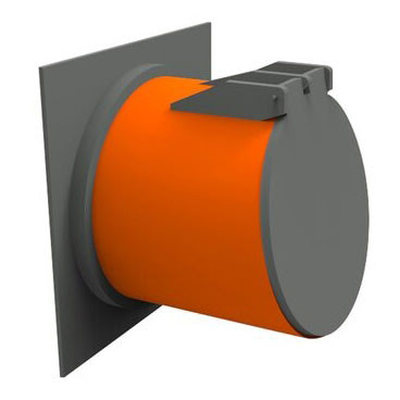 Válvula tipo Flap para parede 400 cor de tijolo, Redi P554001