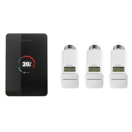 Kit Easy Control CT 200 preto + 3 válvulas de radiador inteligente, Bosch 7736701394